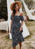 Vestido midi bohemio sexy con hombros descubiertos de Allie